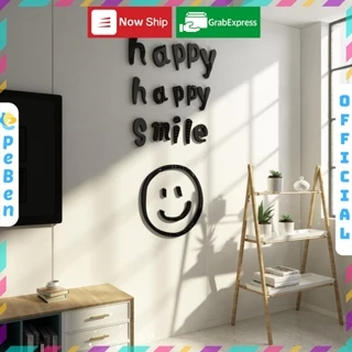 Tranh mica EPeBen dán tường nổi 3d hình Happy Happy Smile decor trang trí Phòng Ngủ, Phòng Khách