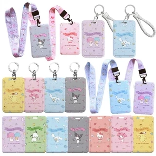 SANRIO Ví Đựng Thẻ ID / Thẻ ID Bằng Nhựa Họa Tiết Melody Dễ Thương Kèm Dây Đeo Tiện Dụng Cho Nữ