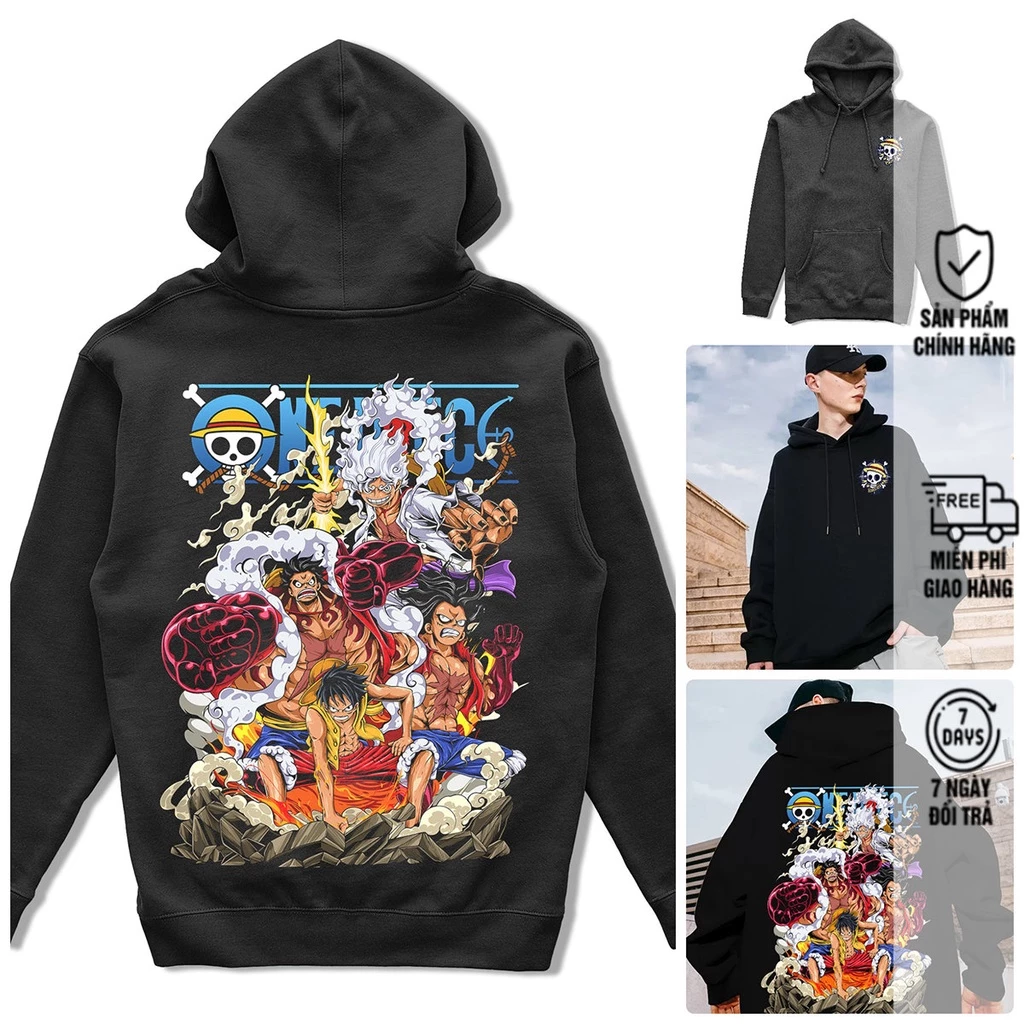 Áo Hoodie Nam Nữ ONE PIECE 2, Vải Nỉ Ngoại Dầy Nón 2 Lớp Tay Bo Gân, Anam Store