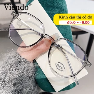 VIENDO Kính Cận Gọng Vuông Nhựa Chống Tia UV400 Thời Trang Kính Cận Có Độ Cho Nam Và Nữ(Cắt Cận Thị Ống Kính)