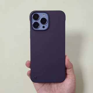 Ốp điện thoại nhựa cứng không khung mỏng màu tím Ins iPhone 14 Pro Max 15 13 12 11 iPhone X XS Max XR 7 8 Plus Vỏ điện thoại mờ siêu mỏng