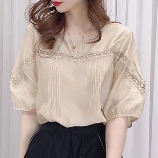 Áo Sơ Mi Chiffon Phối Ren Tay Lửng Dáng Rộng Thời Trang Mùa Hè 2023 Phong Cách Pháp Cổ Điển Mới Cho Nữ122000 Phụ Kiện Chuyên Dụng Dành Cho Xe Fmwq Fmwq