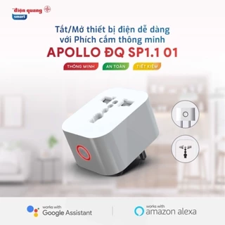 Phích cắm thông minh Wifi Điện Quang Apollo ĐQ SP1.1 2000W 10A - hẹn giờ, điều khiển từ xa qua điện thoại