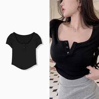 Ella Store Ella Áo baby tee áo croptop nữ Thiết kế ít người cao eo slim hottie ngắn áo khoác 2023 NEW  Thanh lịch ins High quality Stylish A29J1M7 36Z230909