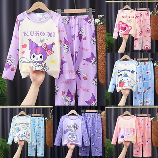 Lotso pyjama cho trẻ em gái Kuromi dài tay áo pyjama bộ phim hoạt hình anime quần áo gia đình