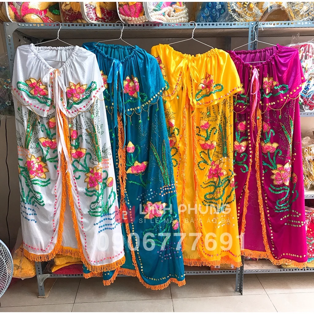 Áo choàng Mẹ Quan Âm - Vải Nhung Kết Sen Trúc, Size 1m-2m5 (Trắng, vàng, xanh biển, hồng - đủ kích cỡ) QAK
