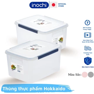 Thùng nhựa trong suốt đựng Thực Phẩm đựng đồ có nắp Hokkaido 10L 18L 30L các loại đồ khô để tủ lạnh Chính Hãng Inochi