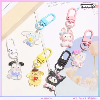 Đèn flash trong suốt Sanrio Keychain phim hoạt hình cô gái trái tim quế chó kuromi Túi Mặt dây chuyền phụ kiện dễ thương-rosser2