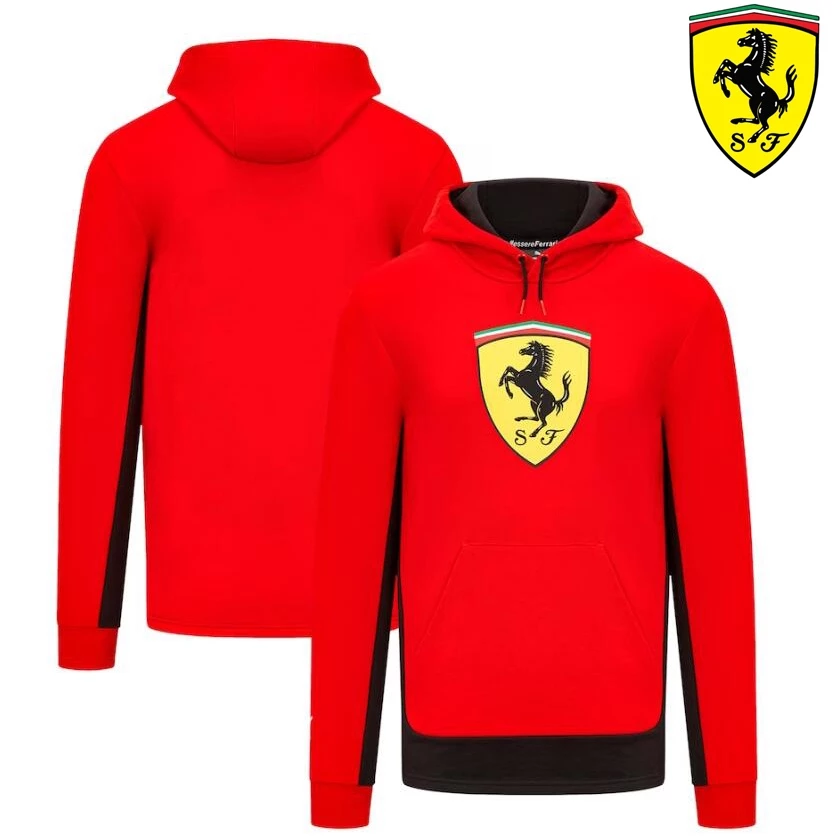 2025 Mới Nhất F1 Racing Hooded Sweat + Scuderia Ferrari F1 2025 Team Hoodie + Áo khoác dài tay nam nữ mùa xuân