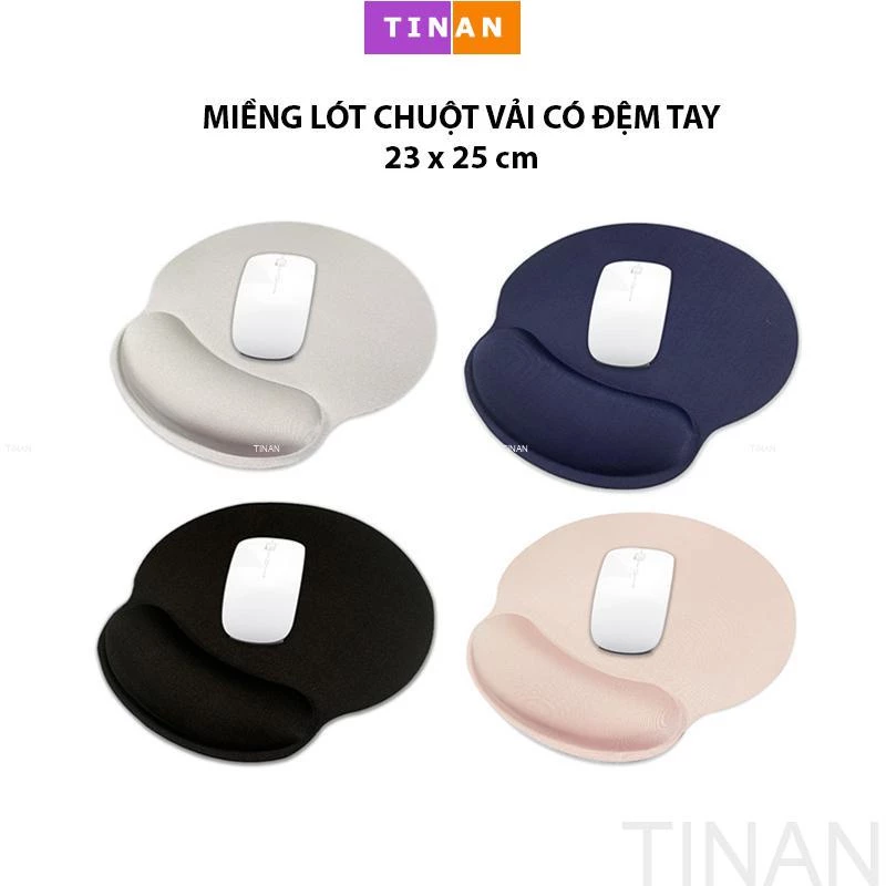 Miếng Lót Chuột VẢI LYCRA CÓ ĐỆM CỔ TAY, Đế Chống Trượt, Mousepad Mềm Dày