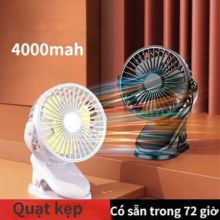 Quạt tích điện để bàn - Quạt kẹp xoay 720 ( kèm pin tích điện và dây sạc ) Q1