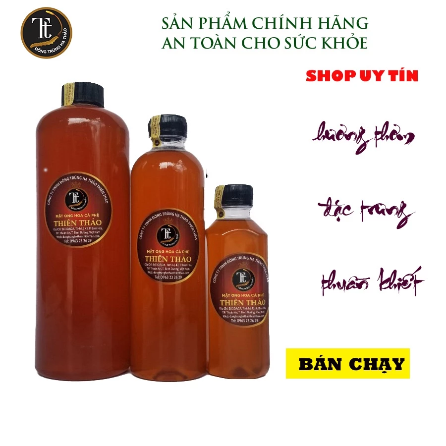 Mật ong hoa cà phê 1.4kg(1lit) nguyên chất thơm ngon đảm bảo chất lượng Thiên Thảo Organic