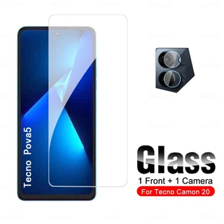 Kính Cường Lực Cao Su Toàn Màn Hình 2 Trong 1 Cho TECNO Pova 5 + Miếng Dán Ống Kính Camera