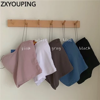 Áo Croptop Hai Dây Có Mút Đệm Ngực Chất Liệu Cotton Spandex Thời Trang Quyến Rũ Cho Nữ