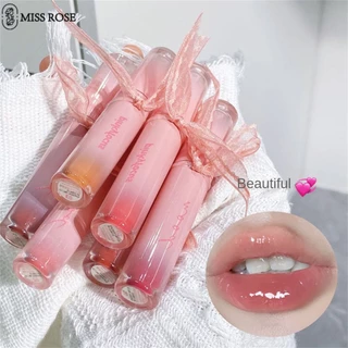 Son môi MISS ROSE Pinkyfocus ánh gương bóng nước phong cách ruy băng viên đá cuối cùng