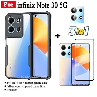 Ốp Điện Thoại 3 Trong 1 Chống Rơi + Miếng Dán Cường Lực Bảo Vệ Ống Kính Cho infinix Note 30 5G infinix note30 4G Note 30 Pro