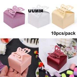 UUMIR 10 cái hộp ủng hộ đám cưới gấp bữa tiệc bé tắm kẹo hộp quà