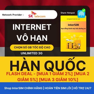 【Sim du lịch Hàn Quốc】【Nhà mạng SKTelecom】【Internet tốc độ cao 4G / 5G có Nghe gọi】Giao hoả tốc từ HCM