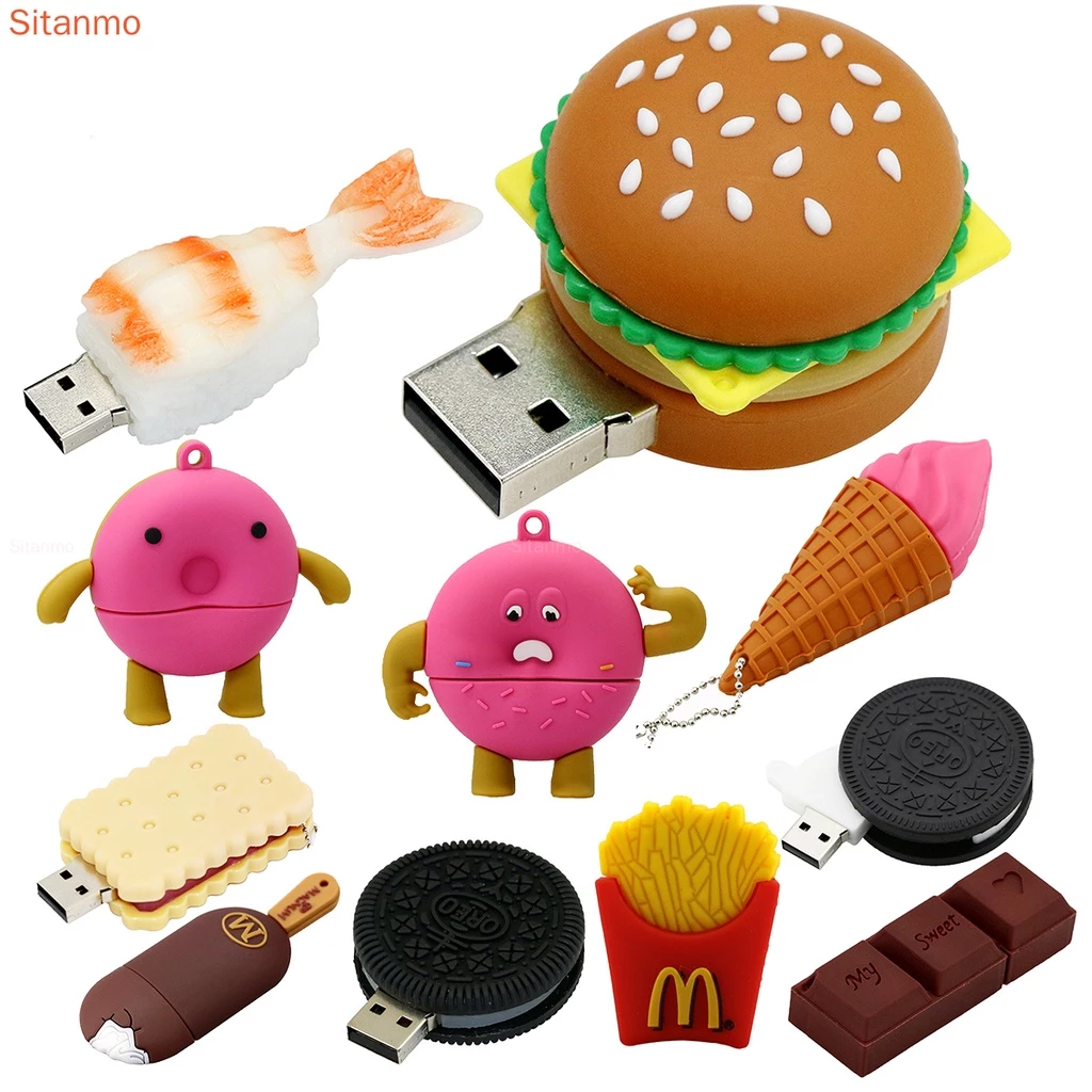 Usb 2.0 Dung Lượng Lớn 64GB 128GB 1TB 2TB 1GB 8GB 16GB 32GB Hình Hamburger Dễ Thương