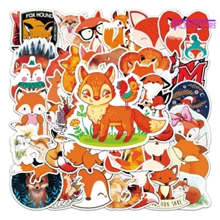 [tts] 50 cái fox hình dán hoạt hình dễ thương không thấm nước chống phai màu tự làm hình dán trang trí cho máy tính xách tay tạp chí ba lô