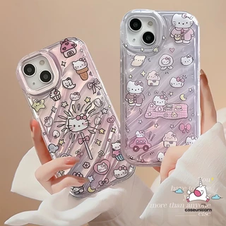 Ốp Điện Thoại tpu Dẻo Màu laser Hình hello kitty 3d Cho iphone 15 11 14 13 12 pro max xr 7plus 6 6s 7 8 plus x xs max se 2020