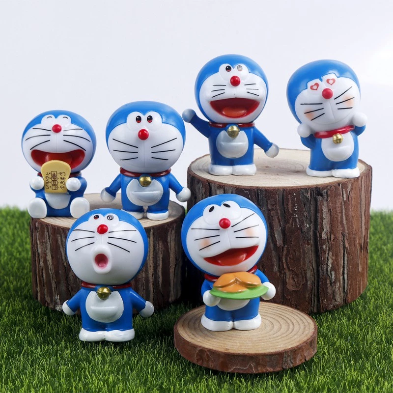 Bộ 4 Tượng doraemon Dùng Trang Trí Bánh Kem Sinh Nhật / Món Tráng Miệng / Món Tráng Miệng