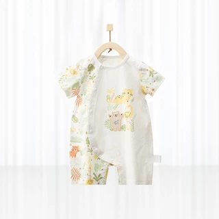 Bộ Áo Liền Quần Ngắn Tay Vải cotton Thời Trang Mùa Hè Cho Bé Sơ Sinh