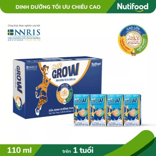 Thùng 48 Hộp Sữa Bột Pha Sẵn NUVI GROW 110ml HSD T9-2024 [Mẫu Mới] Nutifood