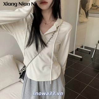 Áo Hoodie Lửng Thời Trang Mùa Thu Cho Nữ