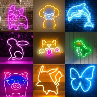 Đèn led neon Decor trang trí phòng ngủ hình thú cưng