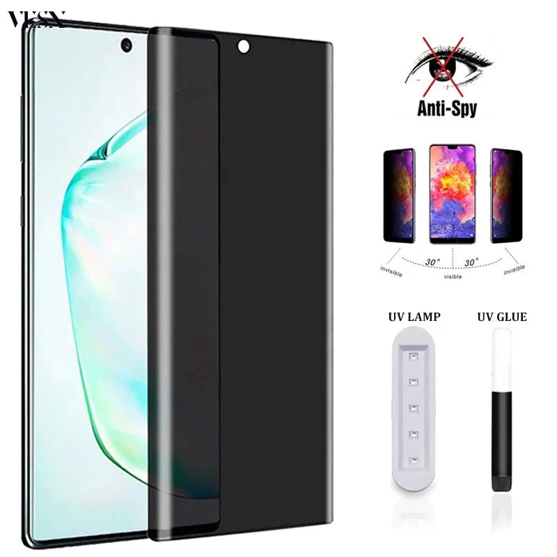 UV Kính cường lực full màn chống nhìn trộm chống vân tay cho XIOMI Xiaomi Mi 14 13 12 12s 11 Note 10 Ultra Lite Civi 4 3 2 1s Redmi Note 13 Pro+ 4G 5G 2024