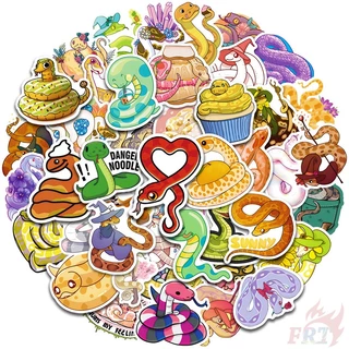 Bộ 50 Chiếc ❉ Miếng Dán Trang Trí Hình Rắn Vui Nhộn 01 ❉ Sticker Dán Tường Chống Thấm Nước Họa Tiết Doodle Hợp Thời Trang