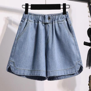 Quần Short Jeans Cạp Cao Ống Rộng Size Lớn C11057