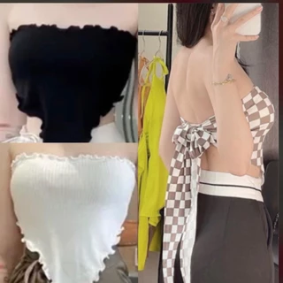 Áo yếm cột nơ lưng có mút phom croptop hottrend mã 2