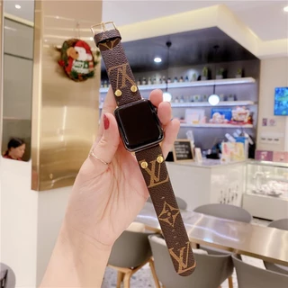 Dây Đeo Bằng Da LV Dành Cho Đồng Hồ Apple Watch 8 7 6 5 4 se 3 Iwatch 49mm 45mm 44mm 42mm 41mm 40mm 38mm