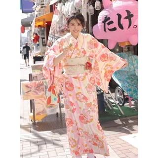 Phong cách mới nhật bản kimono phụ nữ nhật bản màu hồng yukata ảnh váy