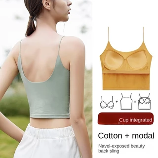 Áo Croptop Hai Dây Có Mút Đệm Ngực Size S-XL Thời Trang Mùa Hè Quyến Rũ Cho Nữ