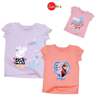 Áo thun cho bé gái, size 2 - 6 tuổi, áo phông bé gái chất cotton mềm mát - SUNKIDS