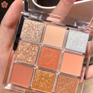 Bảng phấn mắt DIKALU 9 màu nhũ kim tuyến gradient chống nước