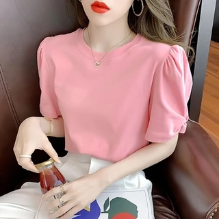 【12.12Khuyến mã】Áo Thun Tay Ngắn Phồng Thời Trang Mùa Hè 2023 Phong Cách Mới Cho Nữáo croptop set đồ nữ áo phông áo áo kiểu áo thun áo sơ mi nữ áo sơ miáo thun tay ngắn nữ áo sơ mi kiểu nữ, áo sơ mi tay áo hoodie basic