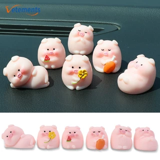 Đồ trang trí Heo Con Hoạt Hình Mini Bằng Nhựa Resin Trang Trí Bảng Điều Khiển Xe Hơi