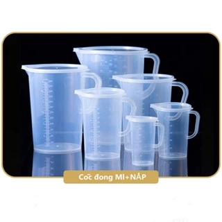 Cốc Đong Bằng Nhựa Có Nắp Đậy Dung Tích 250 / 500 / 1000 / 2000 / 3000 / 5000ML