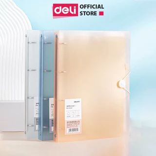 Bìa File lá còng sắt học sinh A4 Deli 4 còng đựng file tài liệu, lưu trữ hồ sơ văn phòng cao cấp sẵn 4 lá