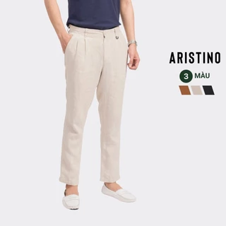 Quần âu nam ARISTINO dáng Slim fit ôm chống bám bụi, chất Linen mềm nhẹ, túi xẻ 2 bên và túi cài sau tiện lợi - ATR02709