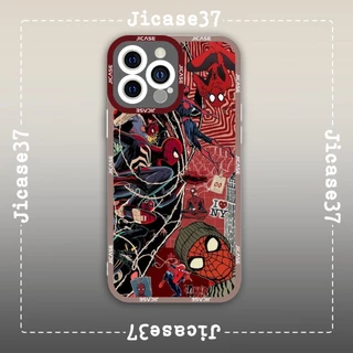 Ốp lưng iphone cạnh vuông Jicase Người Nhện Tranh Ghép Spider Man Collage Vintage