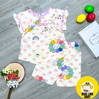 Đồ bộ tole bé gái, bộ mặc nhà cho bé gái mẫu lửng size từ 4 đến S (8-34kg) - Nghi Linh Baby