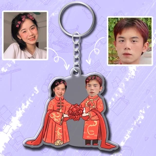 Móc khóa Cặp Đôi In Theo Yêu Cầu Couple Cặp Đôi Chibi Phim Ảnh Aesthetic Quà Tặng Cho Cặp Đôi Bạn Bè Gia Đình