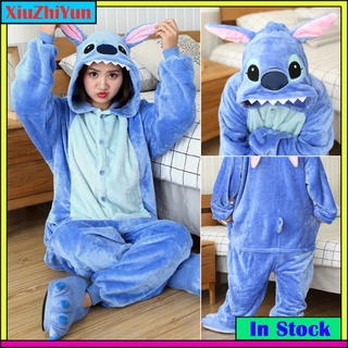 Bộ Đồ Ngủ Liền Thân Hình Stitch Pikachu Bò Hoạt Hình Đáng Yêu