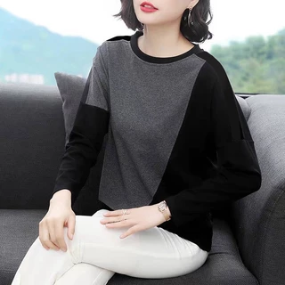 Áo Thun Tay Dài Cổ Tròn Plus Size Cho Nữ