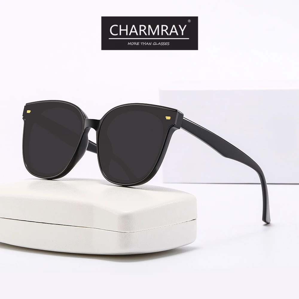 Kính mát CHARMRAY gọng vuông chống tia Uv400 thời trang Hàn Quốc